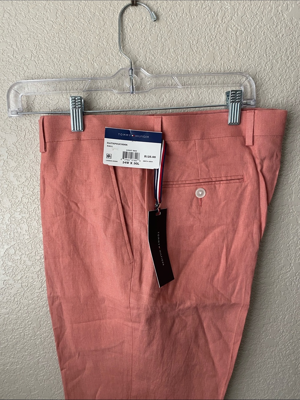 $125 Tommy Hilfiger Mens 100% Linen Dress Pants  Modern Fit - Picture 7 of 13